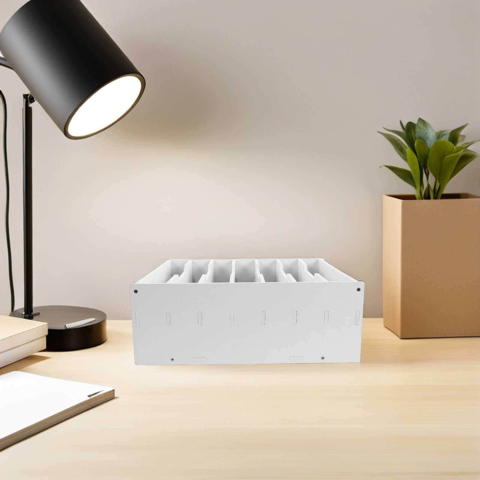 صندوق تخزين نقود خشبي مع فواصل - مراجعة Desk Organizer وسعره