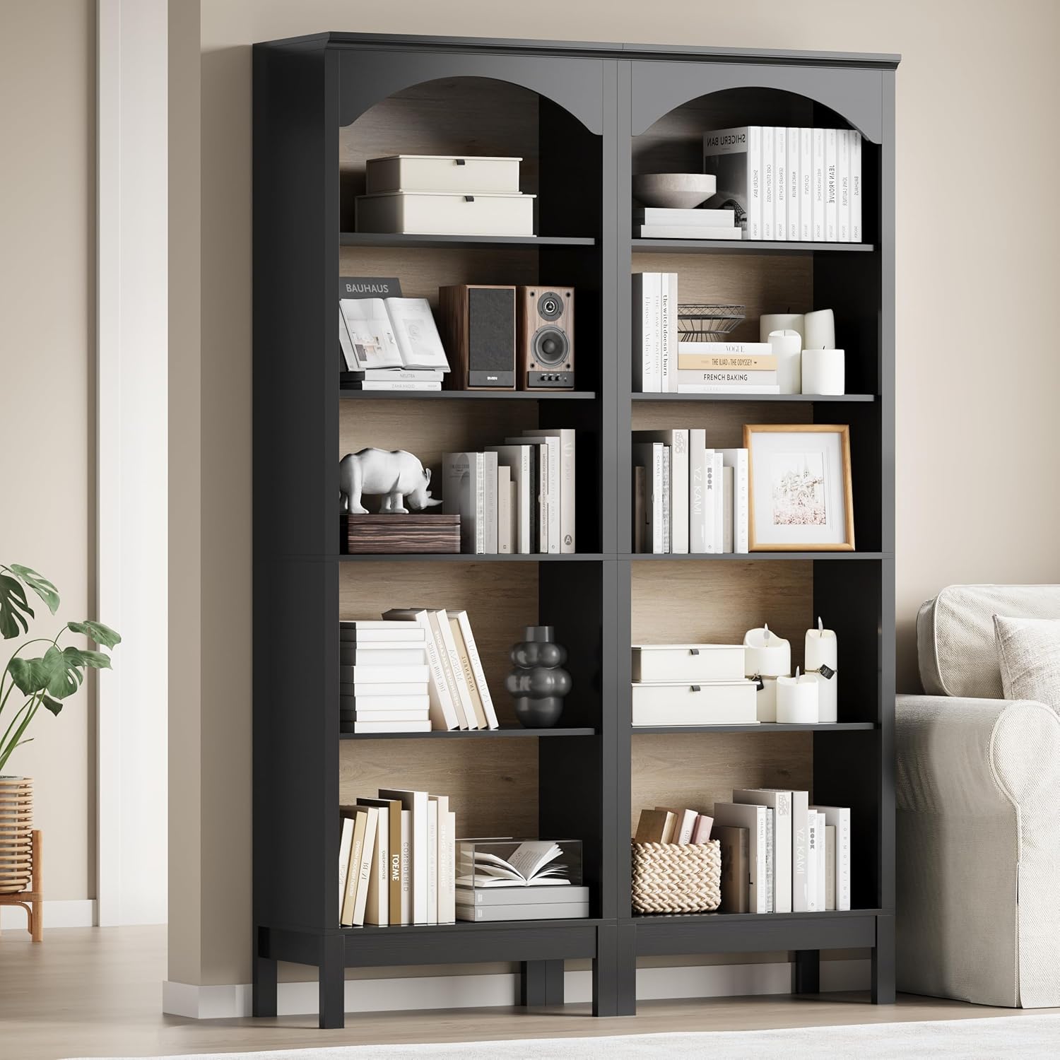 رف كتب مقوس بـ 5 طبقات مفتوحة، - مراجعة Bookshelf وسعره